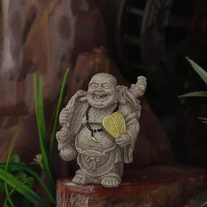 Buddha Stones, lachender Buddha, Kunstharzstatue, Segen, Heimdekoration
