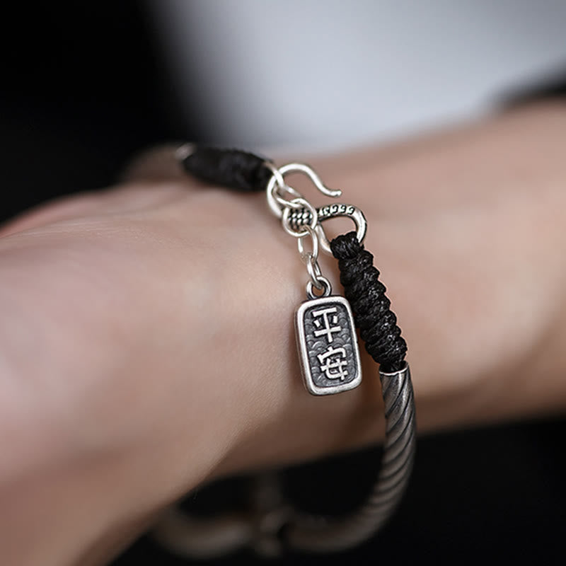 Armband mit Buddha Stonesn, 999er-Sterlingsilber, Fu-Charakter, Friedensschnalle, Kupfermünze, verheißungsvolle Wolken, Glücksbringer