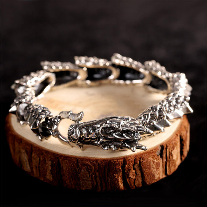 925 Sterling Silber Drache Glück Erfolg Armband Armreif