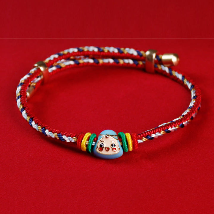 Buddha Stones, buntes Seil, Zongzi-Muster, Fu-Charakter, Glück, handgefertigtes Armband