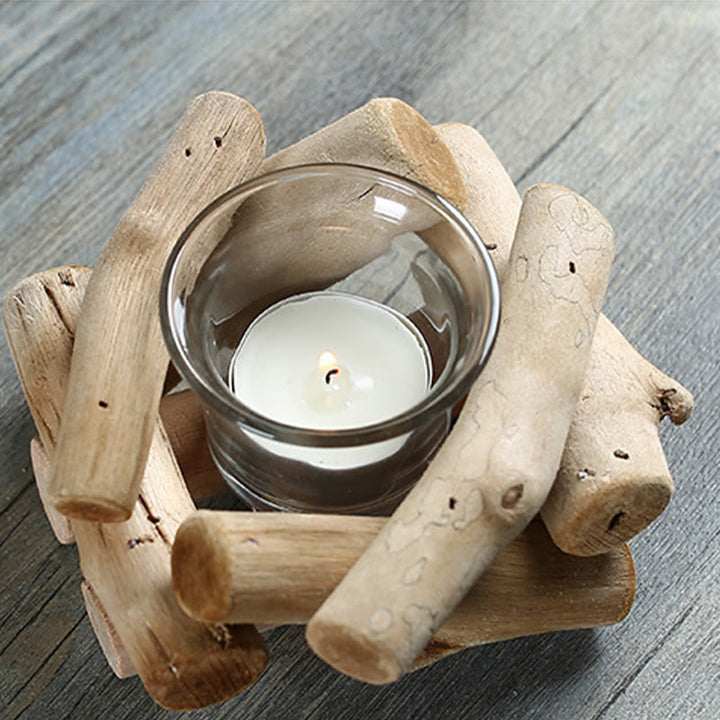 Buddha Stones Holz Kerzenständer Home Kerzenhalter Dekoration