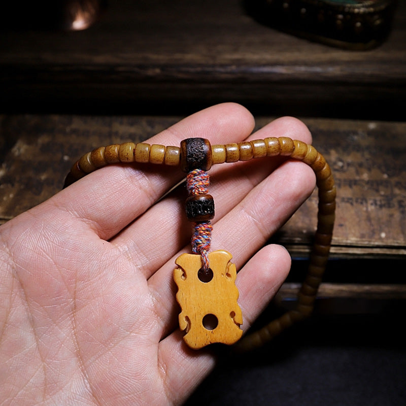 Tibet 108 Mala Perlen Yak Knochen Bernstein Balance Armband