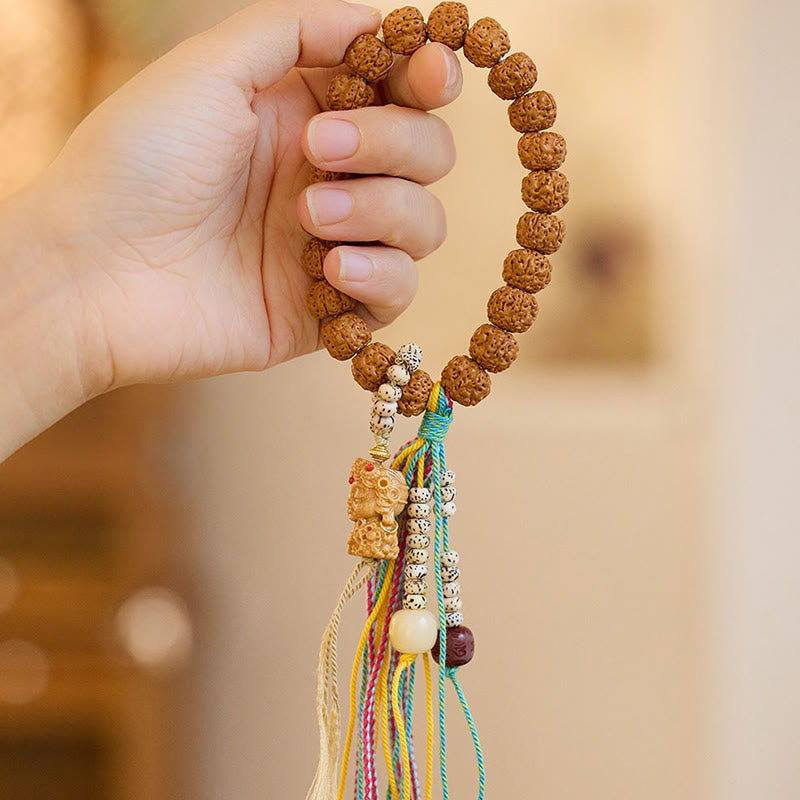 Buddha Stones Tibet Rudraksha Bodhi Samen Amulett Reichtum Glück Armband