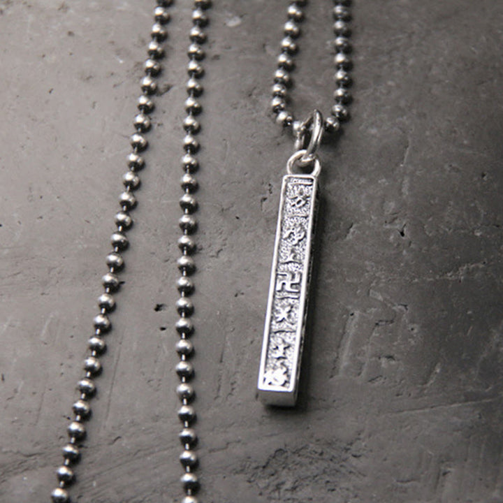 925 Sterling Silber tibetischer Om Mani Padme Hum Buddha Hakenkreuz Symbol Weisheit Halskette Anhänger