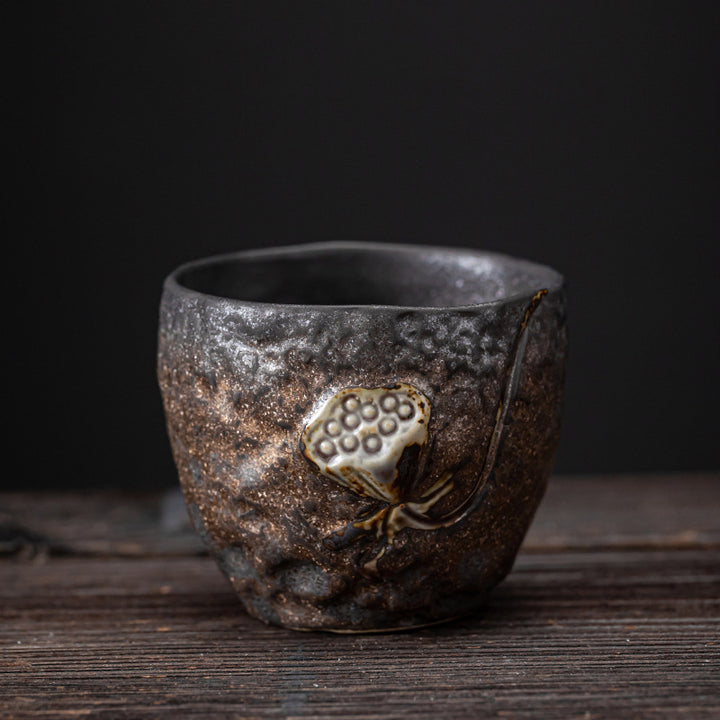 Buddha Stones, Lotus-Schote, Blatt, Blume, verheißungsvolle Wolken, Keramik-Teetasse, Kung-Fu-Teetasse