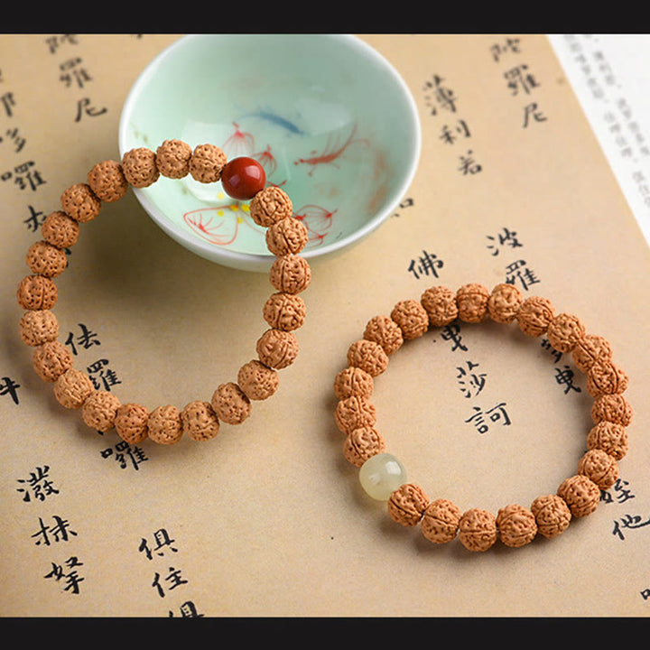 Armband mit Buddha Stonesn, Tibet, Rudraksha, Bodhi, Samen, Reichtum, Glücksverheißung