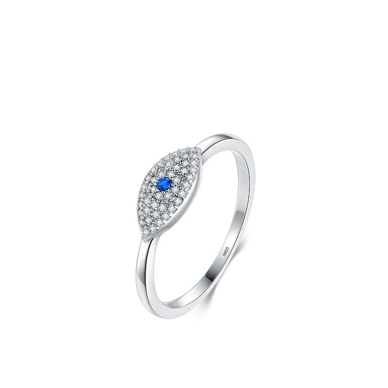 925 Sterling Silber Evil Eye Zirkon Schutzring