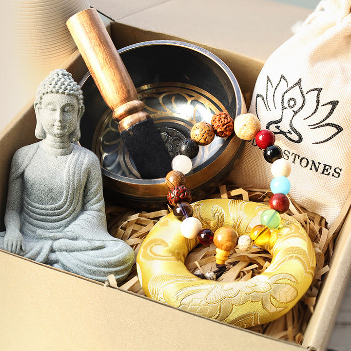 Buddha-Stein, tibetische Meditation, Friedensgeschenkpaket