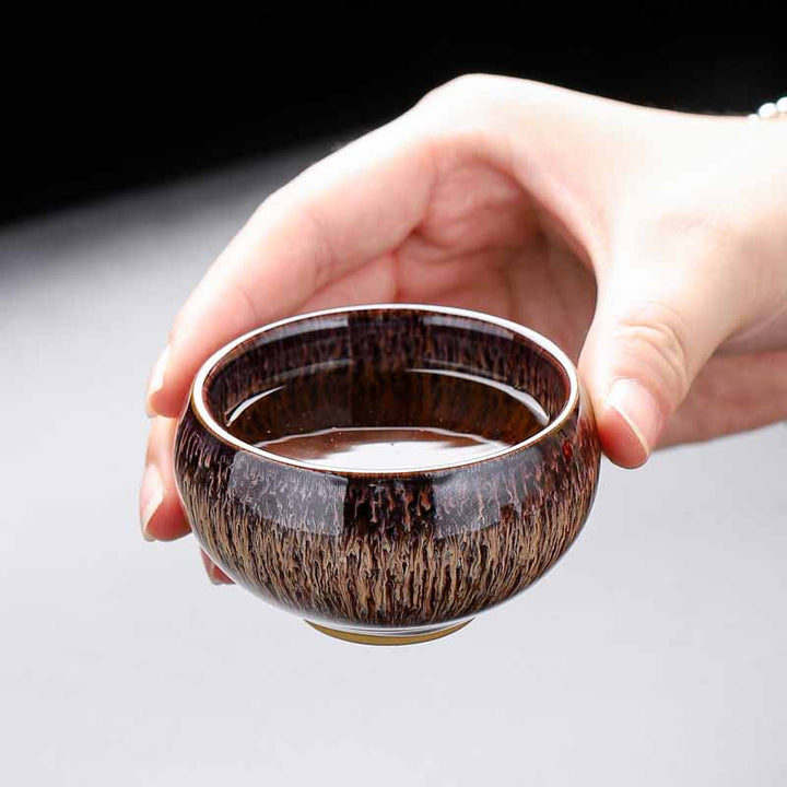 Buddha Stones, kleine Koi-Fische, Ofenwechsel, chinesische Jianzhan-Keramik-Teetasse, Kung-Fu-Teetasse, 60 ml