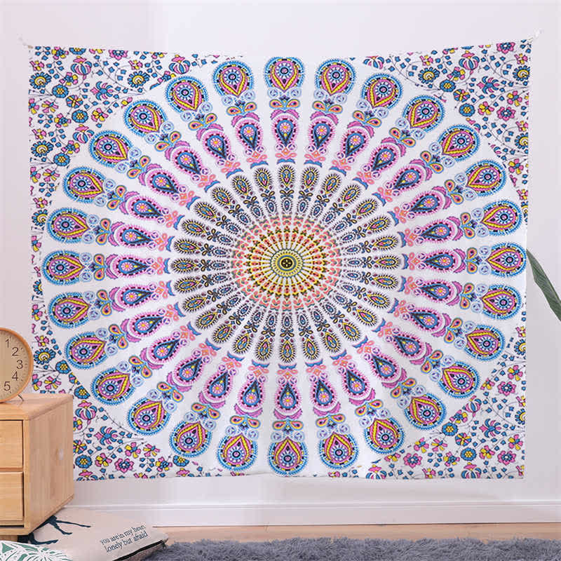 Wandteppich mit böhmischem Mandala-Muster, Wandbehang, Wandkunst, Fokus auf Kreativität, Heim- und Wohnzimmerdekoration