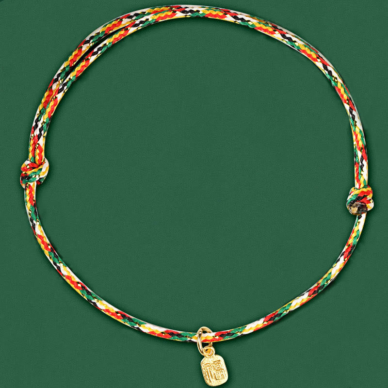 Armband mit Buddha Stonesn, verheißungsvoller Fu-Charakter, Frieden und Freude, Glück, handgefertigt, mehrfarbig, für Kinder und Erwachsene