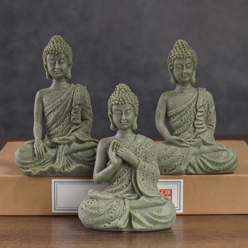 Buddha Stones, tibetische Meditation, betender Buddha, Gelassenheit, Kunstharz, Heimdekoration