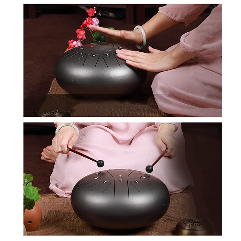 Buddha Stones Steel Tongue Drum Sound Heilung Achtsamkeit Meditation Yoga Drum Kit 11 Note 8 Zoll