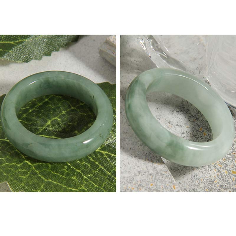 Buddha Stones Natürlicher Jade-Glücks- und Fülle-Ring