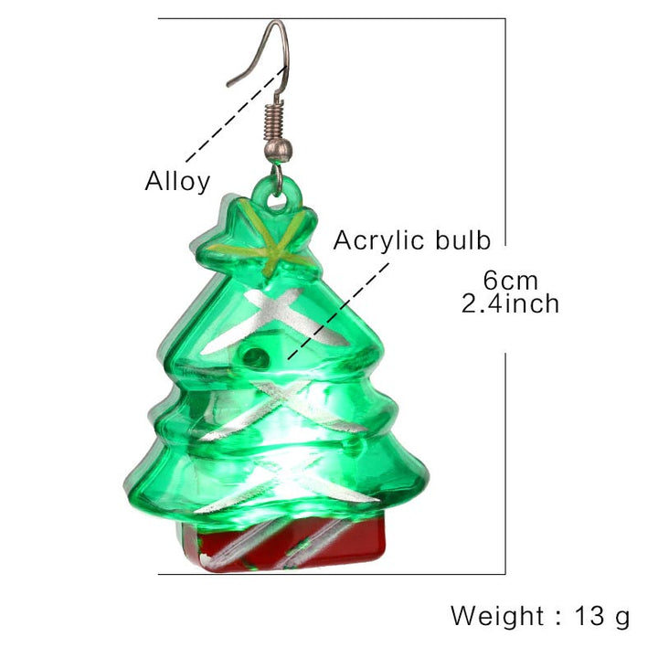 LED-Weihnachtsmann-Baum-Elch-Leuchtohrringe