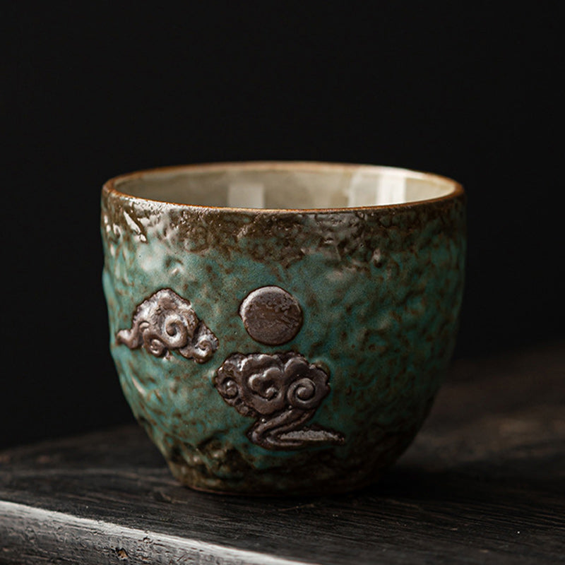 Buddha Stones, Lotus-Schote, Blatt, Blume, verheißungsvolle Wolken, Keramik-Teetasse, Kung-Fu-Teetasse