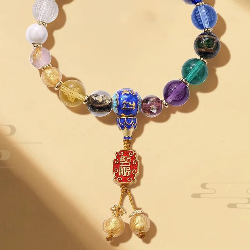 Buddha Stones, tibetische bunte Räucherstäbchen, Asche, Liuli-Glasperlen, Om Mani Padme Hum Dorje Vajra, 18 Perlen, Handgelenk-Mala