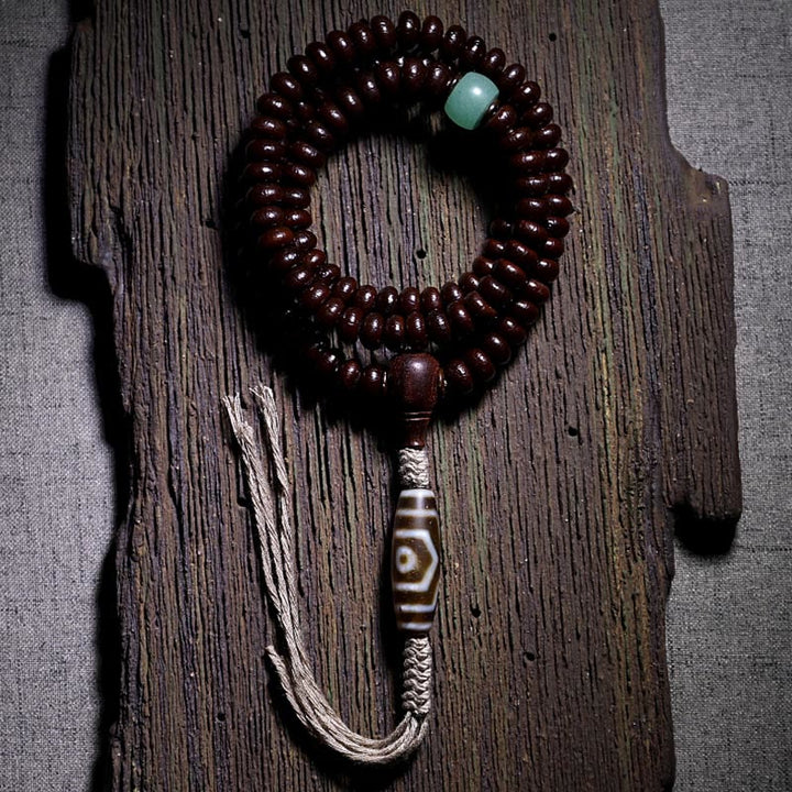 Buddha Stones Natural Tibet 108 Mala Perlen Lila Bodhi Samen Dreiäugige Dzi Perle Kupfer Dorje Harmonie Armband