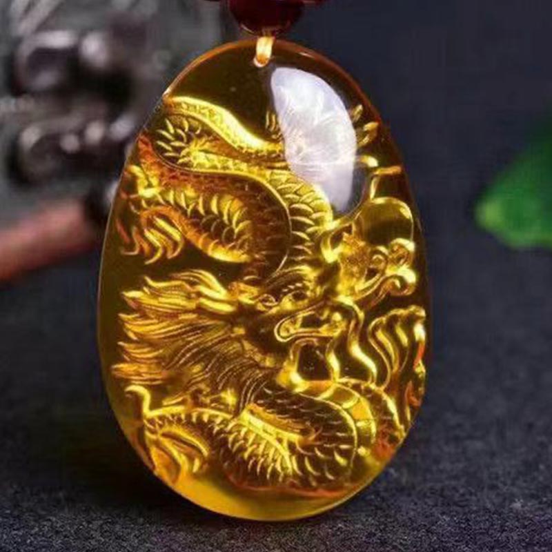FengShui Jade-Drachen-Segen-Halskette