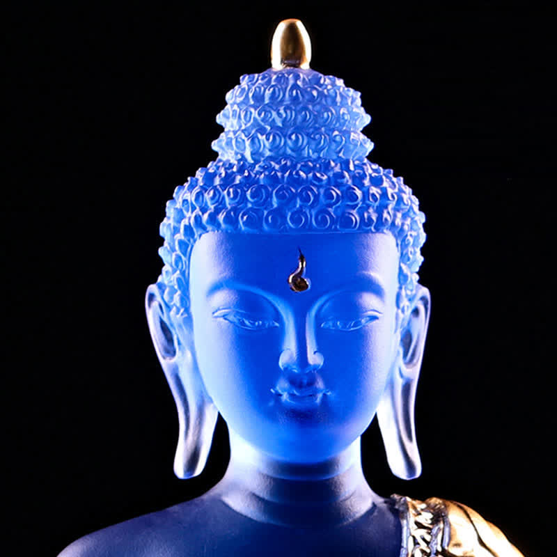 Medizin-Buddha, handgefertigt, Liuli-Kristall, Kunstwerk, Mitgefühl, Statue, Heimbüro, als Dekoration