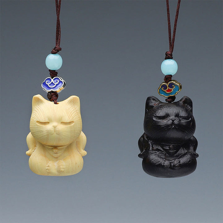 Buddha Stones Thuja Sutchuenensis Grünes Sandelholz Buchsbaum Mini Niedliches Tier Kaninchen Katze Hirsch Wal Wohlstand Telefon Hängende Dekorationen