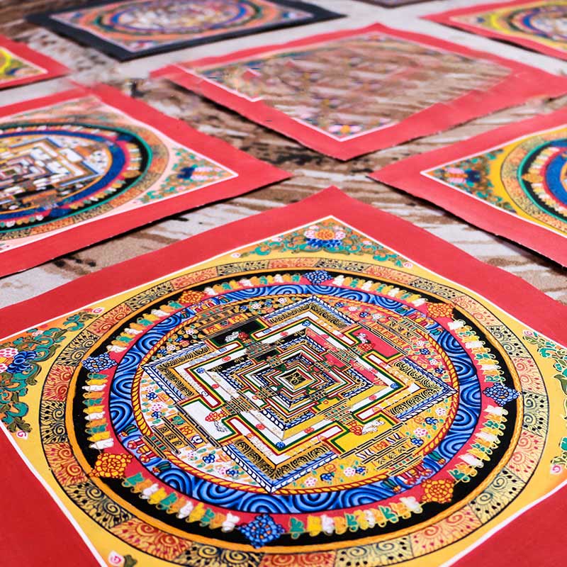 Tibetische handgefertigte Thangka-Mandala-Malerei, Blindbox, zufälliges Farbmuster