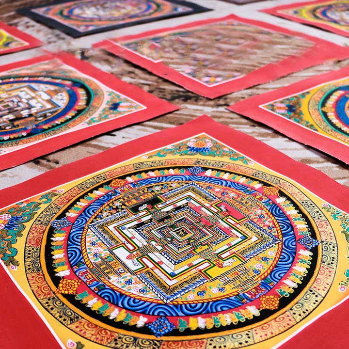 Tibetische handgefertigte Thangka-Mandala-Malerei, Blindbox, zufälliges Farbmuster