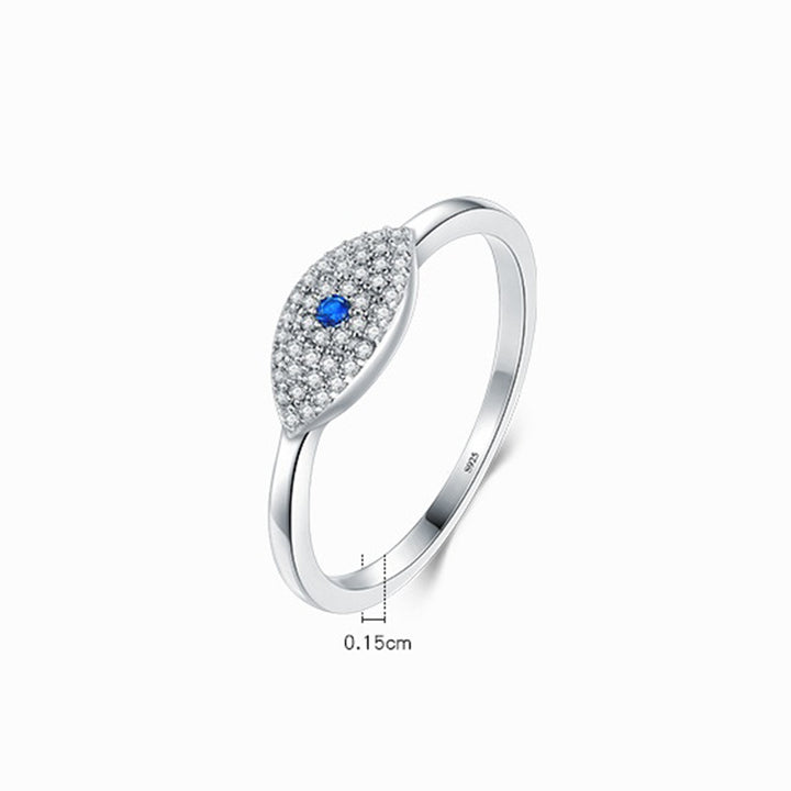 925 Sterling Silber Evil Eye Zirkon Schutzring