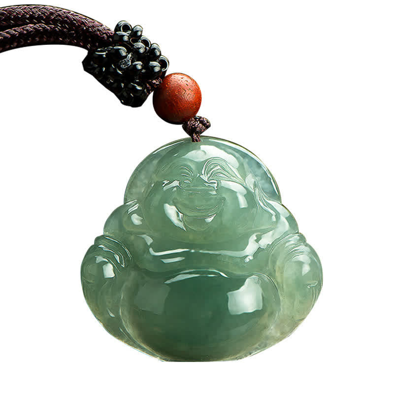 Lachender Buddha Jade Fülle Halskette Anhänger