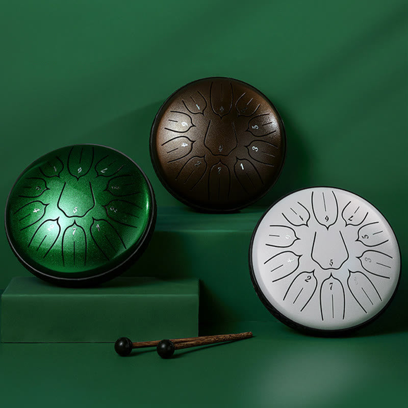 Buddha Stones Steel Tongue Drum Sound Heilung Meditation Yoga Lotus Drum Kit 11 Note 6 Zoll