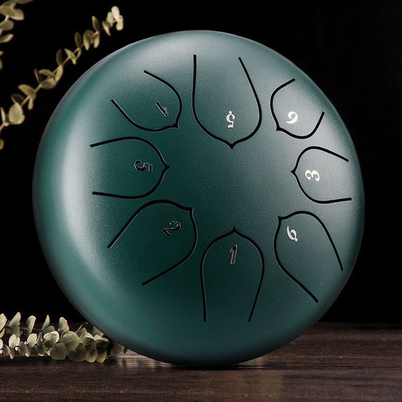 Buddha Stones Steel Tongue Drum Sound Healing Meditation Lotus Pattern Drum Kit 8 Note 6 Inch Percussion Instrument