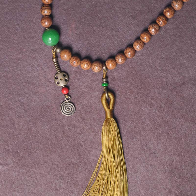 108 Mala Perlen Bodhi Seed Wisdom Peace Quastenarmband