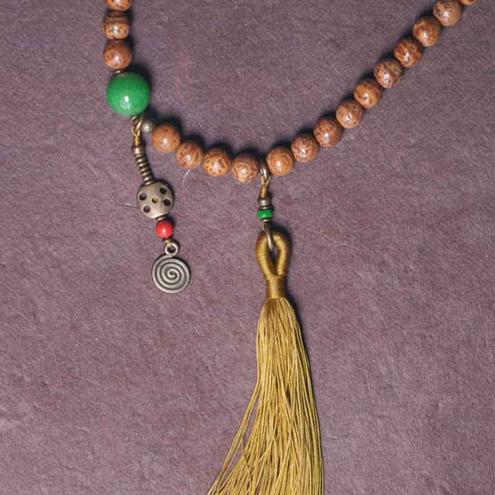 108 Mala Perlen Bodhi Seed Wisdom Peace Quastenarmband