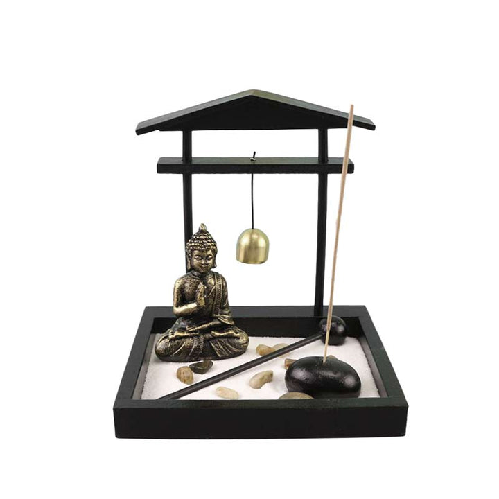 Buddha-Statue, Steine, Meditation, Frieden, Zen-Garten-Set, Heimdekoration