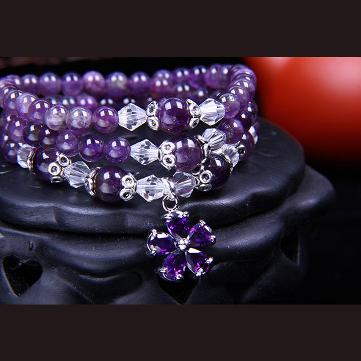 Buddha Stones Tibetisches Amethyst-Segen-Armband