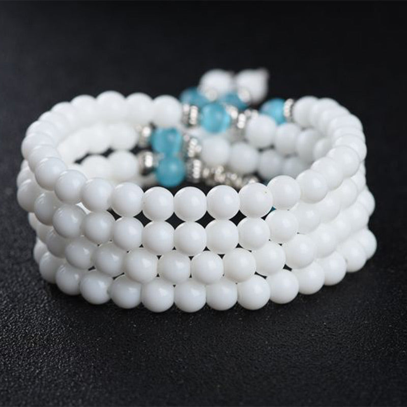 Tibetisches Tridacna-Stein-Harmony-Mala-Armband