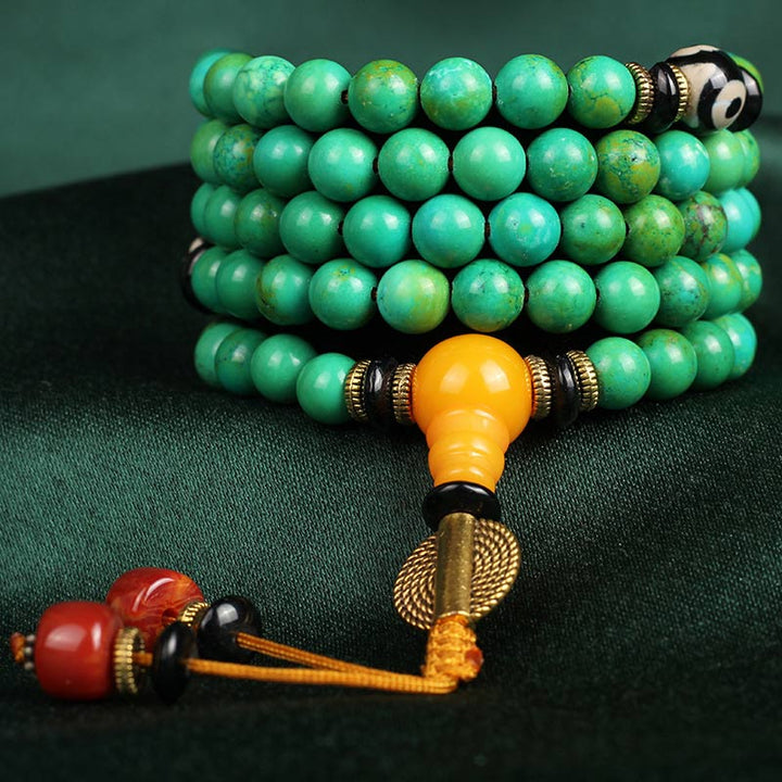 Tibetisches türkisfarbenes Mala-Balance-Halsketten-Armband