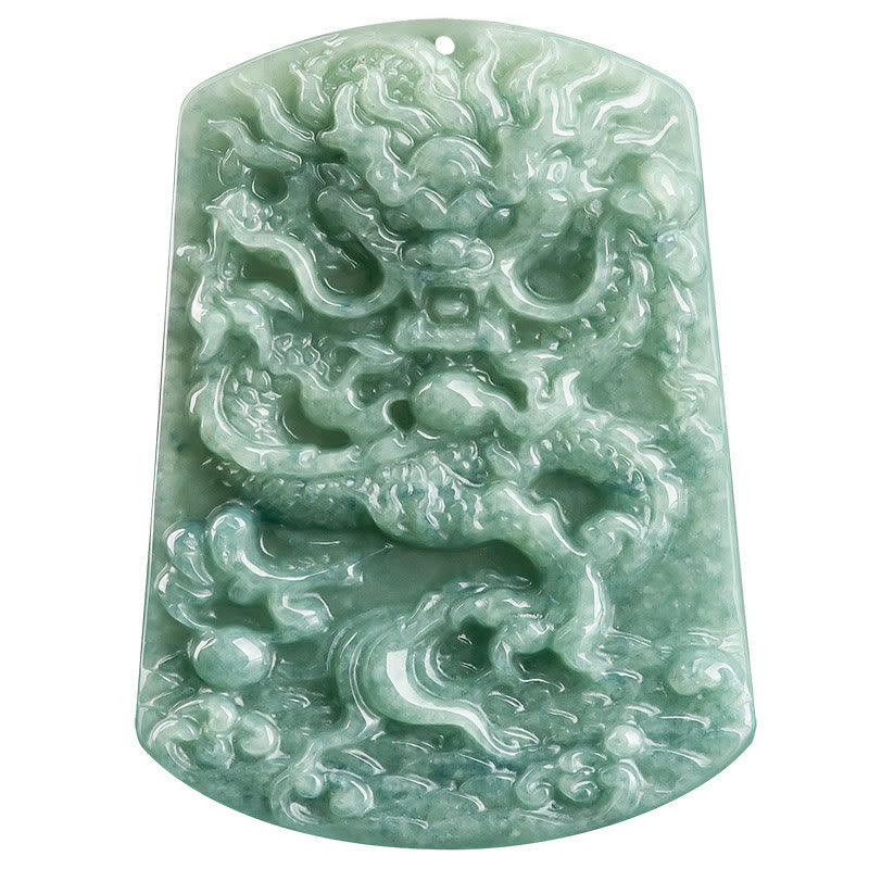 Buddha Stones, natürliche Jade, chinesisches Sternzeichen, Drache, Meer, Glück, Halskette, Anhänger