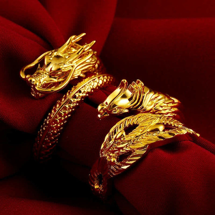 Lucky Dragon Phoenix Protection Energy Verstellbarer Ring