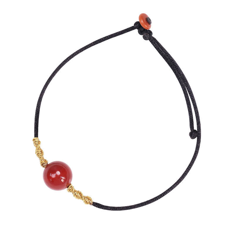 Buddha Stones Natürlicher roter Achat Chalcedon Selbstakzeptanz Vertrauen String Bead Armband Halskette Anhänger