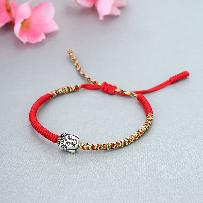 Buddha Stones Handgefertigtes buntes King-Kong-Knoten-Buddha-Serenity-Schnur-Armband