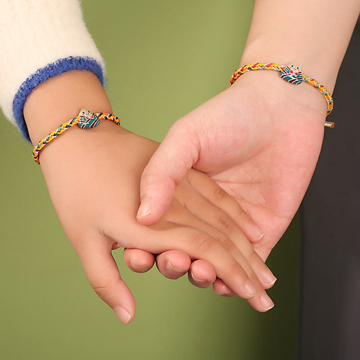 Armband mit Buddha Stonesn, 925er-Sterlingsilber, Drachenboot-Festival, Zongzi-Muster, Glück, handgefertigt, mehrfarbiges Seil, für Kinder und Erwachsene