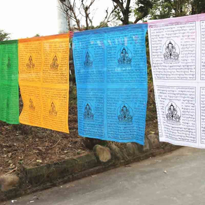 Tibetisch 5 Farben Windhorse Auspicious Outdoor 25 Stück Gebetsfahne