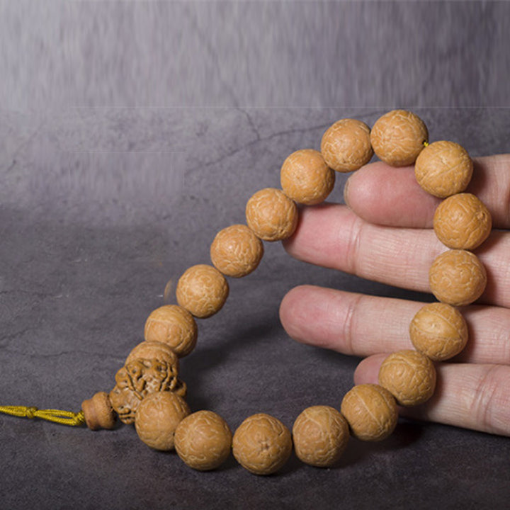 Buddha Stones, Bodhi-Samen, Glücksverheißung, Handgelenk-Mala, Quasten-Taschen-Mala