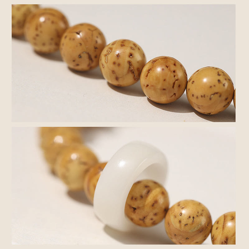 Buddha Stones, tibetisches Natur-Lila-Gold-Ratten-Bodhi-Samen-Reichtum, doppelt gewickeltes Armband