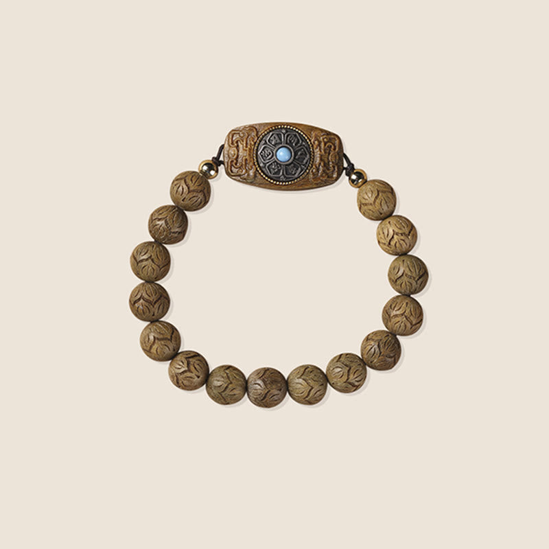 Buddha Stones, grünes Sandelholz, Ebenholz, Sandelholz, Om Mani Padme Hum, beruhigendes Armband