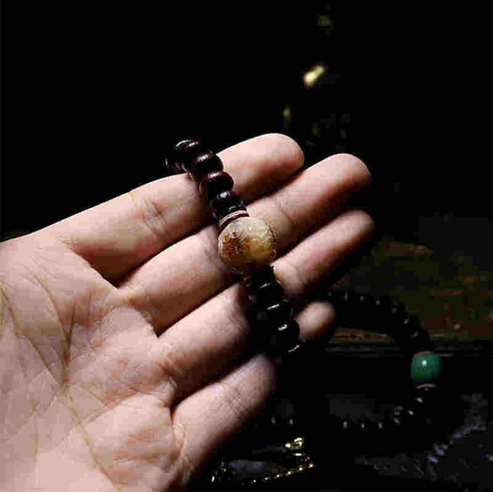 Tibet 108 Mala Perlen Lila Bodhi Samen Bagua Vajra Glücksgefühl Armband