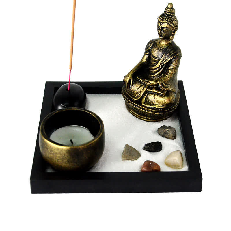 Buddha-Symbol rockt Meditation, ruhige Zen-Garten-Heimdekoration