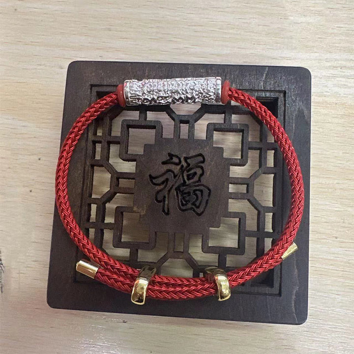 Buddha Stones Tibet Handgefertigtes Tai Sui Seil Schutz Stärke geflochtenes Armband