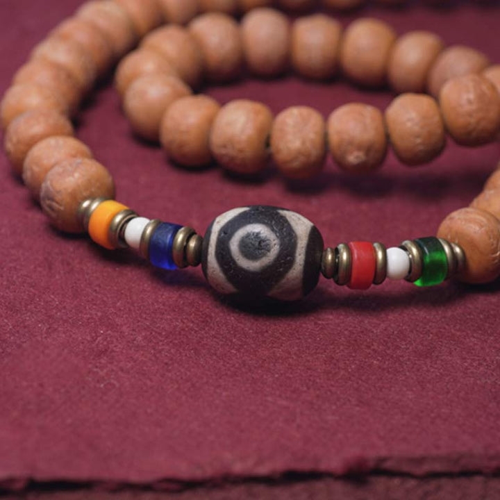 108 Mala Perlen Bodhi Seed Dzi Bead Peace Quastenarmband